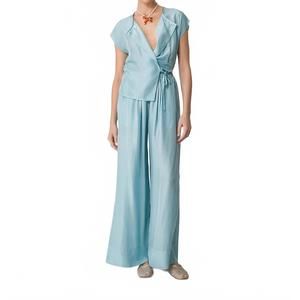 NEW FORTE FORTE silk wrap over top in blue